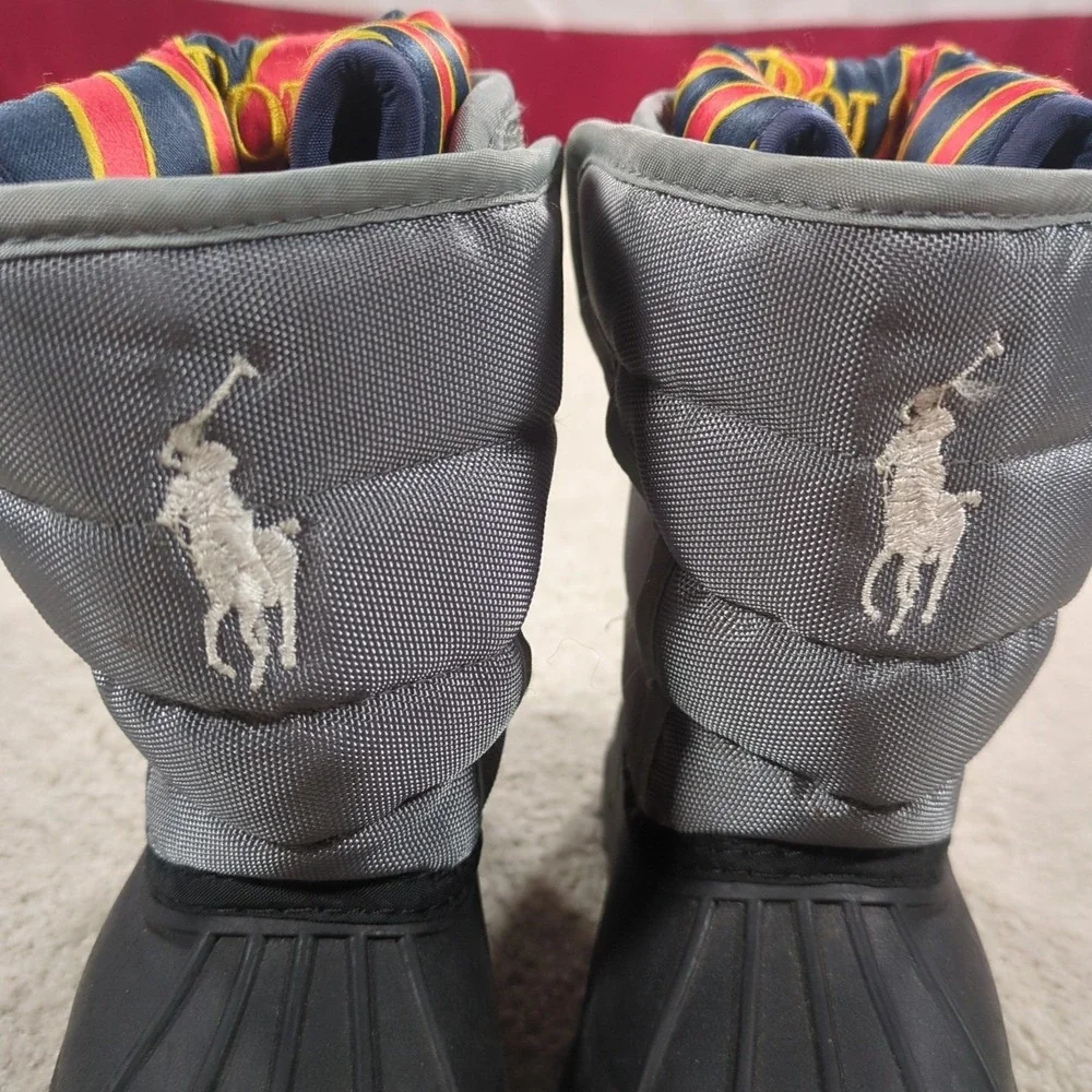 Polo Ralph Lauren Vancouver EZ Snow Boots Toddler Unisex Size 5 Waterproof Gray